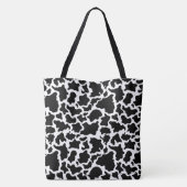 Canvas tas-Grote zwarte & witte Koe — Spoted Print Tote Bag (Achterkant)