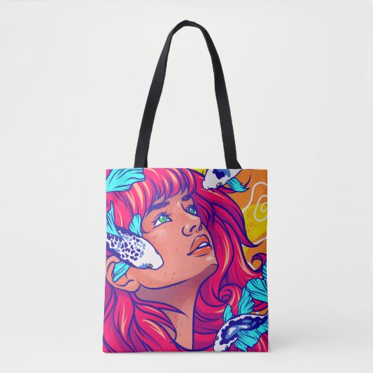 canvas tas "Haar golven" (Voorkant)