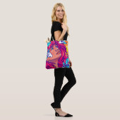 canvas tas "Haar golven" (Op model)