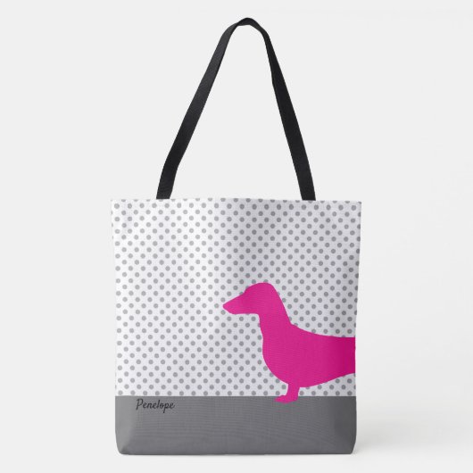 Canvas tas - Halfroze dachshund (Voorkant)