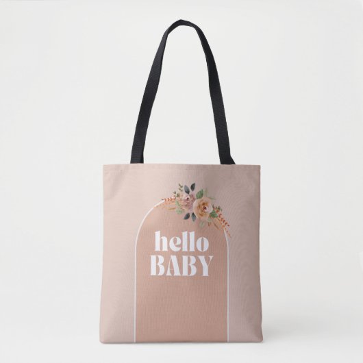 Canvas tas Hallo, Baby, Boho Modern Baby shower ca (Voorkant)