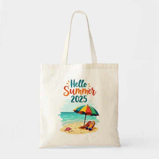 Canvas tas Hallo ☀️ Zomer 2025 Strandvibes (Voorkant)