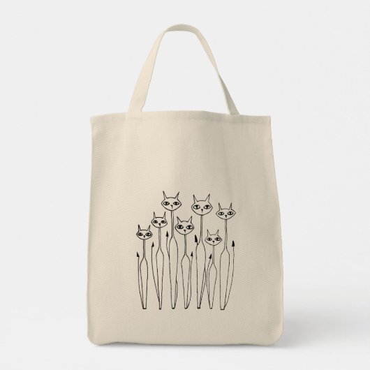 Canvas tas (handgetekende katten) (Achterkant)