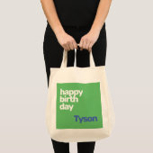Canvas tas Happy Birthday Custom Green Herbruikbaa (Voorkant (product))