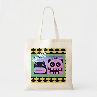 Canvas tas: HAPPY MONSTER VOGUE MET NAAM Tote Bag