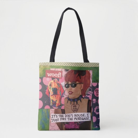 CANVAS TAS=HET IS HET HUIS VAN MIJN DOG. TOTE BAG (Voorkant)