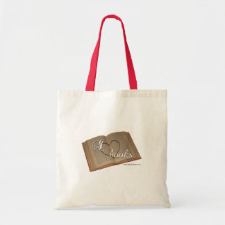 canvas tas "I Heart Books"
