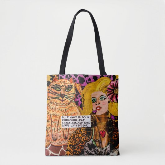 Canvas tas, ik wil alleen wijn drinken. tote bag (Voorkant)