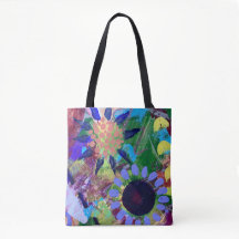 Canvas tas in Abstract Flowers Design