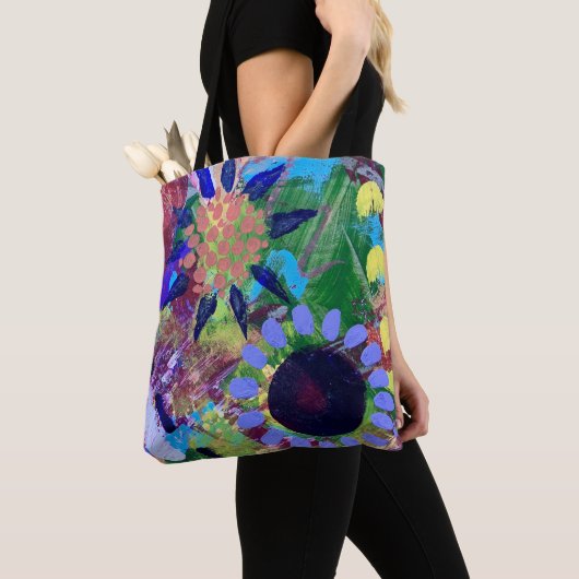 Canvas tas in Abstract Flowers Design (Dichtbij)