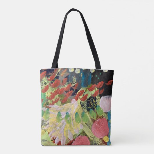 Canvas tas in Flowers in the Night design (Achterkant)