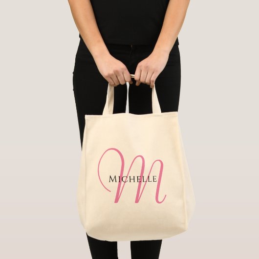 Canvas tas Initiaal Letter Monogramed Sjabloon (Voorkant (product))