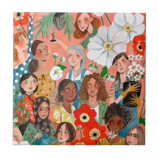 Canvas tas Internationale Vrouwendag Tegeltje (Voorkant)
