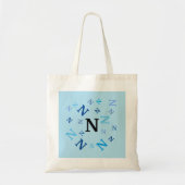 Canvas tas - Jumble Letters in Blues (Voorkant)