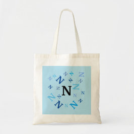 Canvas tas - Jumble Letters in Blues