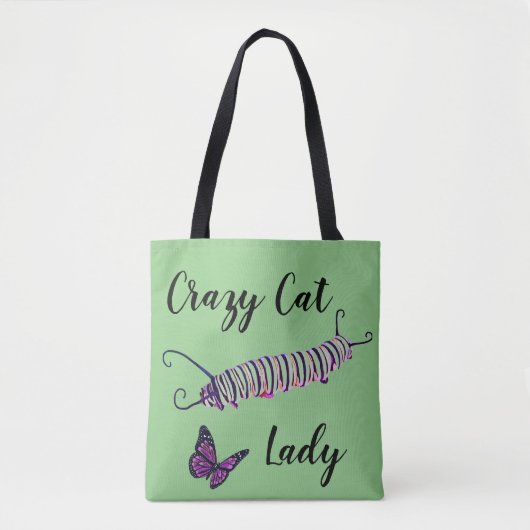 Canvas tas kat dame groene achtergrond (Voorkant)