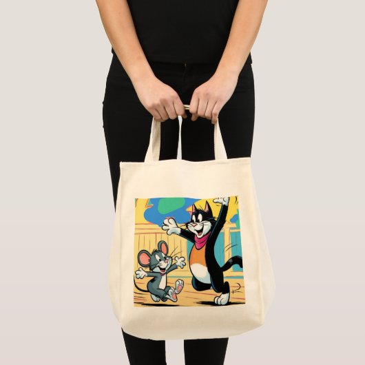 Canvas tas kat en muis patterned (Voorkant (product))