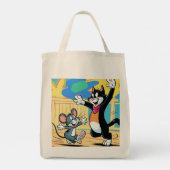 Canvas tas kat en muis patterned (Achterkant)
