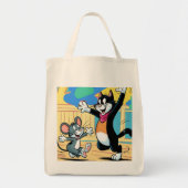 Canvas tas kat en muis patterned (Voorkant)