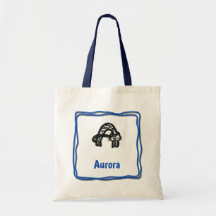 Canvas tas - Kat letter A met naam in Lijst