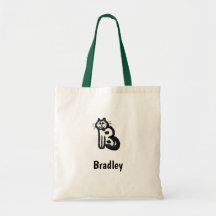 Canvas tas - Kat letter B met naam