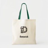 Canvas tas - Kat Letter D met naam (Voorkant)