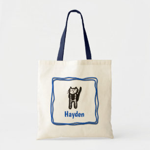 Canvas tas - Kat letter H met naam in Lijst