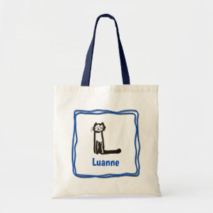 Canvas tas - Kat Letter L met naam in Lijst