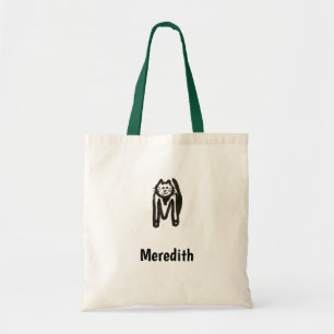 Canvas tas - Kat Letter M met naam
