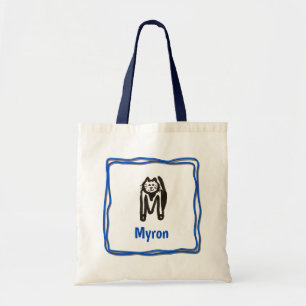Canvas tas - Kat Letter M met naam in Lijst