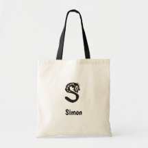 Canvas tas - Kat letter S met naam