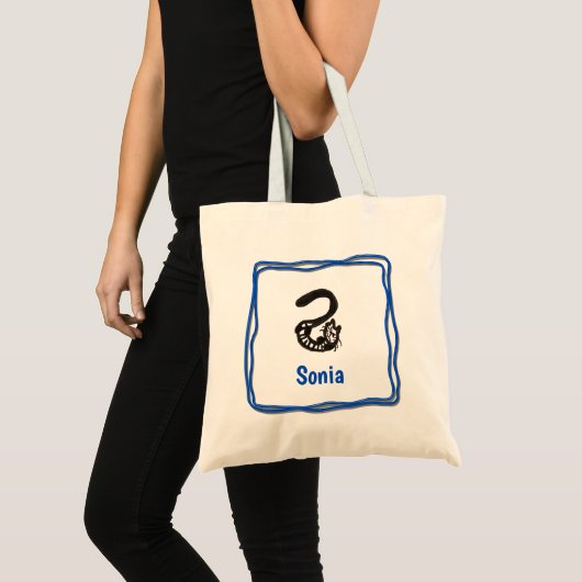 Canvas tas - Kat letter S met naam in Lijst (Voorkant (product))