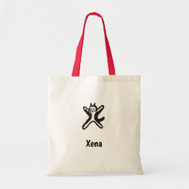 Canvas tas - Kat Letter X met naam