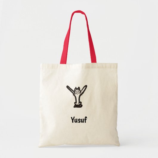 Canvas tas - Kat Letter Y met naam (Voorkant)