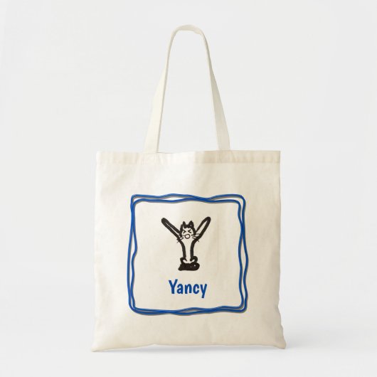 Canvas tas - Kat Letter Y met naam in Lijst (Voorkant)