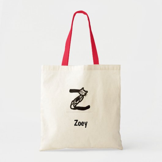 Canvas tas - Kat Letter Z met naam (Voorkant)