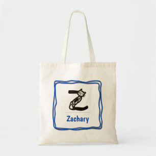 Canvas tas - Kat Letter Z met naam in Lijst