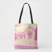 Canvas tas - "Kensington House" (roze/crème) (Voorkant)