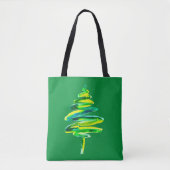 Canvas tas kerstbomen met waterverf  (Voorkant)