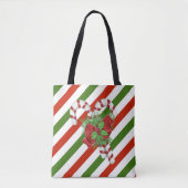 Canvas tas kerstsnoepsuikerriet (Voorkant)