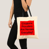 canvas tas. KinderverzorgersZijn elke dag weer hel Tote Bag (Voorkant (product))