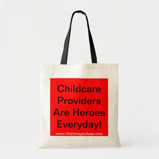 canvas tas. KinderverzorgersZijn elke dag weer hel Tote Bag (Voorkant)