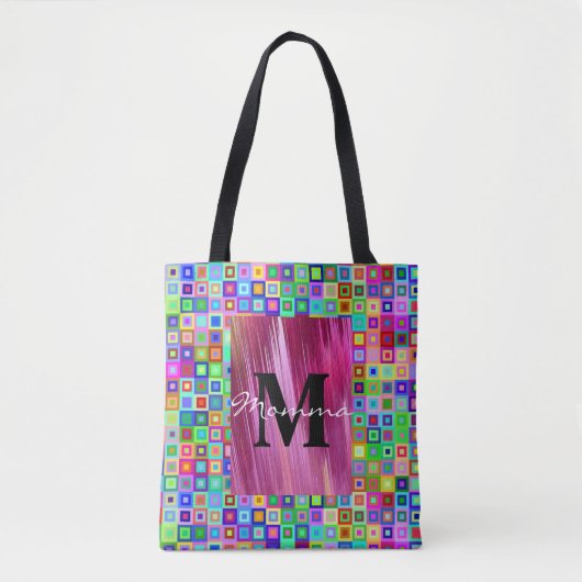 Canvas tas Kleurkleurige kleuren Roze (Voorkant)