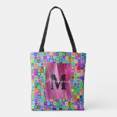 Canvas tas Kleurkleurige kleuren Roze (Achterkant)