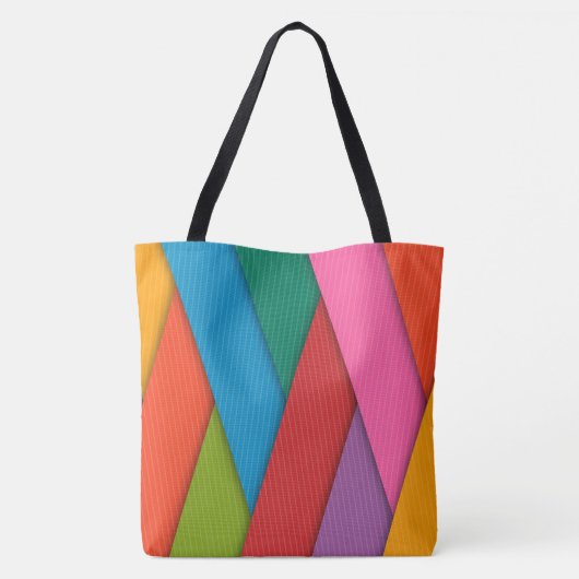 Canvas tas Kleurrijke Driehoeken (Achterkant)