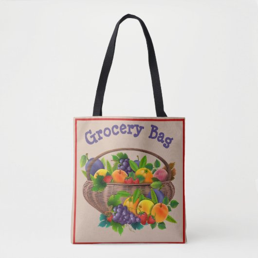 CANVAS TAS - Kleurrijke mand van Fruit #2 - 2-zijd (Voorkant)