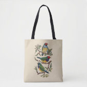 canvas tas kleurrijke vogels Gift Bag Large (Voorkant)