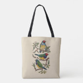 canvas tas kleurrijke vogels Gift Bag Large (Achterkant)