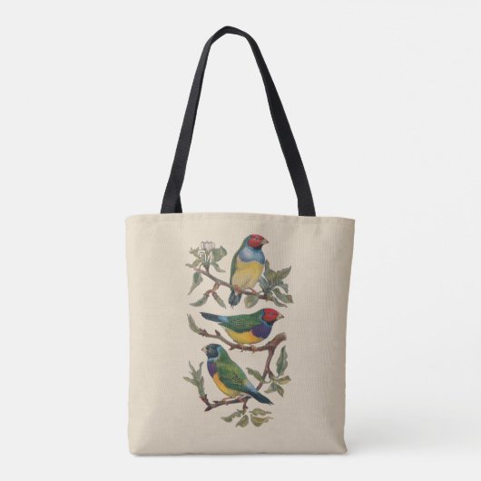 canvas tas kleurrijke vogels Gift Bag Large (Achterkant)