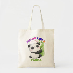 🐼 Canvas tas – Knuffel me als een panda